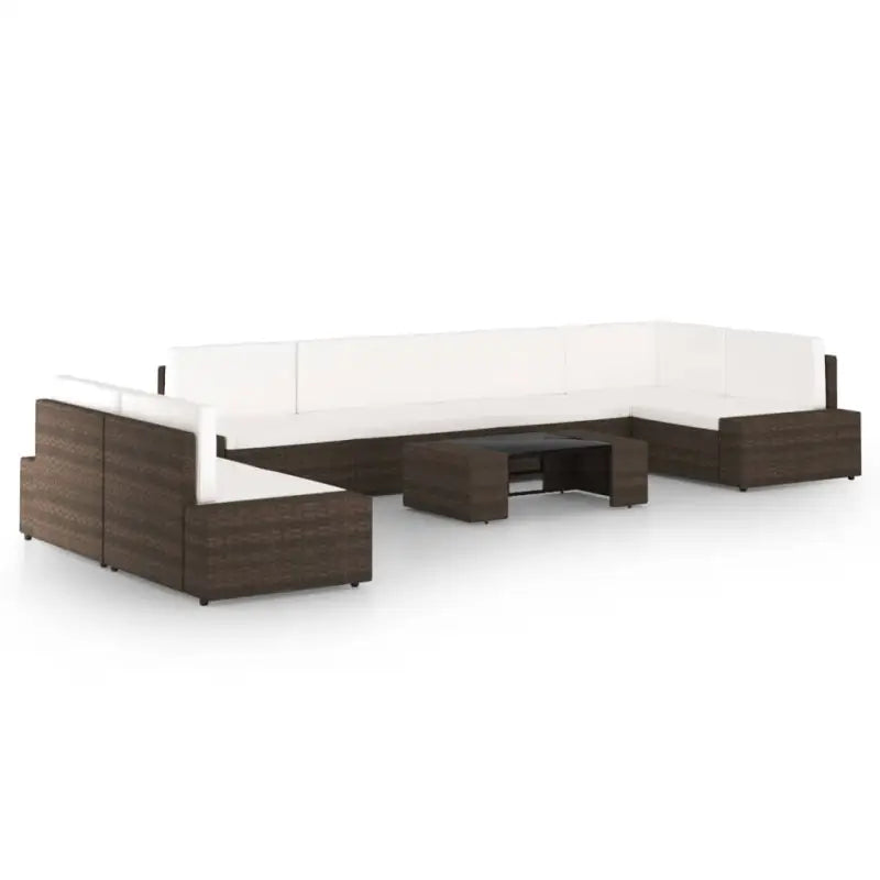 Tuinset met Afmetingen Hoekbank voor Ontspanning en Sociaal Samenzijn - 5x hoek + 2x midden + Tafel - Tuinsets