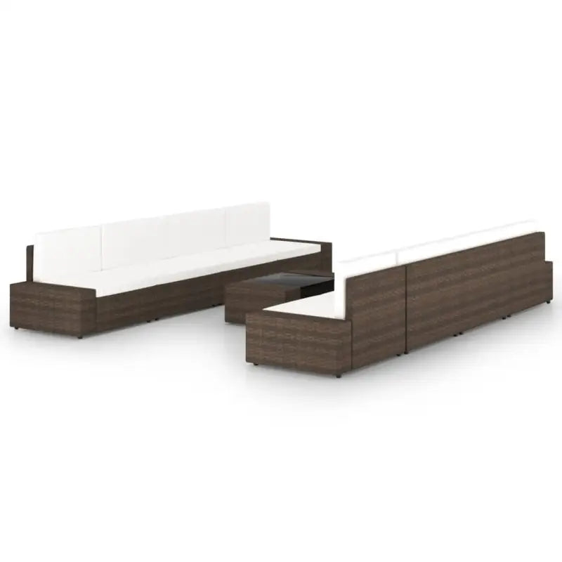 Tuinset met Afmetingen Hoekbank voor Ontspanning en Sociaal Samenzijn - 4x hoek + 4x midden + Tafel - Tuinsets