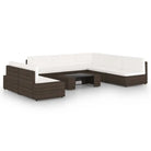 Tuinset met Afmetingen Hoekbank voor Ontspanning en Sociaal Samenzijn - 4x midden + 3x hoek + Tafel - Tuinsets