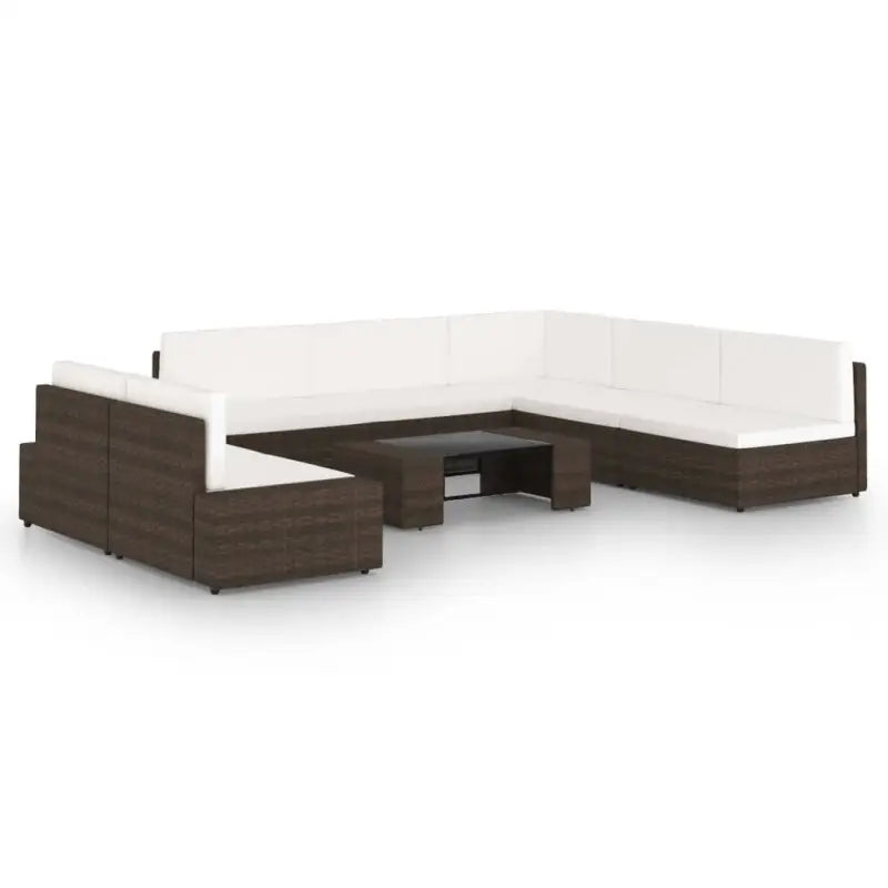 Tuinset met Afmetingen Hoekbank voor Ontspanning en Sociaal Samenzijn - 4x midden + 3x hoek + Tafel - Tuinsets