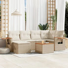 Tuinset met beige materiaal en gepoedercoat staal afmetingen - beige en crèmekleurig / Met tafel - Tuinsets