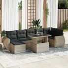 Tuinset met beige materiaal en gepoedercoat staal afmetingen - Lichtgrijs / met opbergruimte - Tuinsets