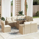Tuinset met beige materiaal en gepoedercoat staal afmetingen - beige en crèmekleurig / met opbergruimte - Tuinsets