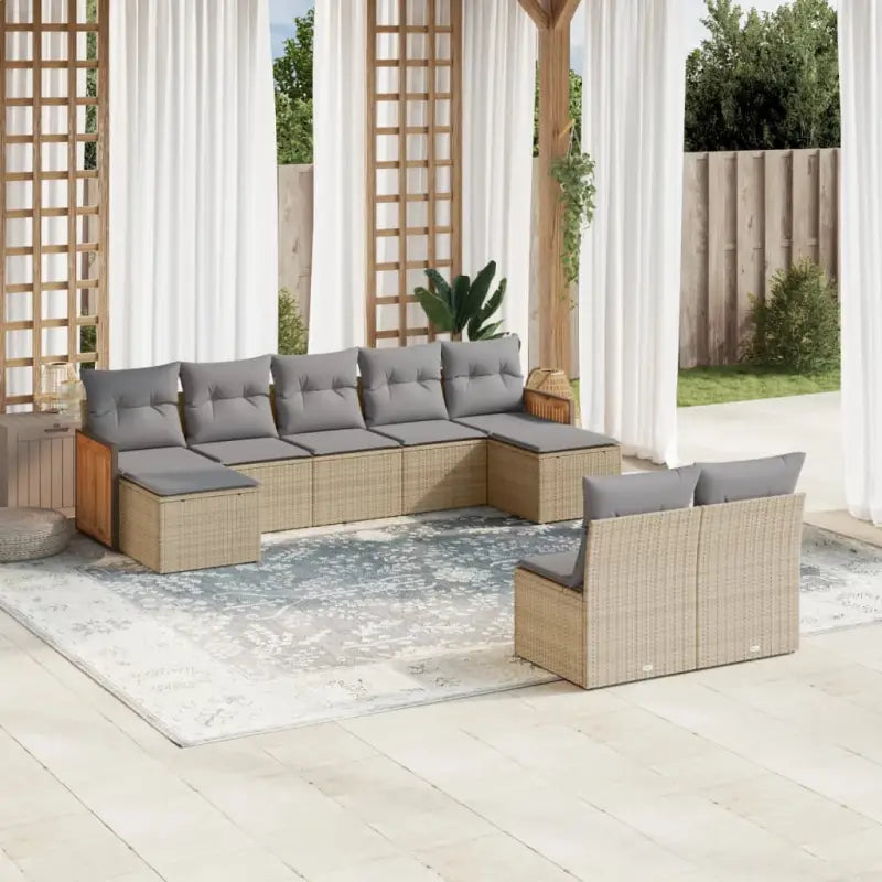 Tuinset met beige materiaal en gepoedercoat staal afmetingen - beige en lichtgrijs / Zonder tafel - Tuinsets