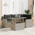 Tuinset met beige materiaal en gepoedercoat staal afmetingen - Lichtgrijs / met opbergruimte - Tuinsets