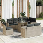 Tuinset met beige materiaal en gepoedercoat staal afmetingen - Lichtgrijs / met opbergruimte - Tuinsets