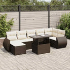 Tuinset met beige materiaal en gepoedercoat staal afmetingen - Bruin en crème / met opbergruimte - Tuinsets