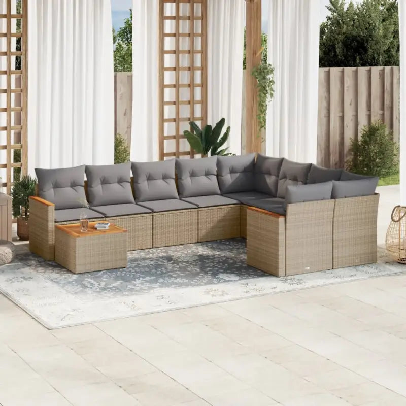 Tuinset met beige materiaal en gepoedercoat staal afmetingen - Gemengd beige - Tuinsets