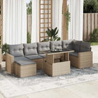 Tuinset met beige materiaal en gepoedercoat staal afmetingen - Beige en grijs / met opbergruimte - Tuinsets