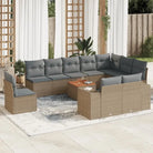 Tuinset met beige materiaal en gepoedercoat staal afmetingen - Beige en grijs - Tuinsets