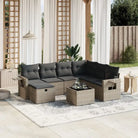 Tuinset met beige materiaal en gepoedercoat staal afmetingen - Grijs / Met tafel - Tuinsets