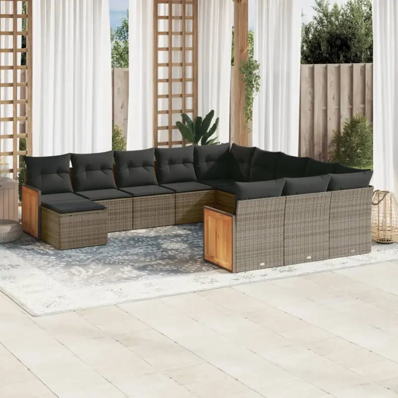 Tuinset met beige materiaal en gepoedercoat staal afmetingen - Grijs / Zonder tafel - Tuinsets
