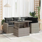 Tuinset met beige materiaal en gepoedercoat staal afmetingen - Grijs / met opbergruimte - Tuinsets