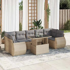Tuinset met beige materiaal en gepoedercoat staal afmetingen - Beige en grijs / met opbergruimte - Tuinsets