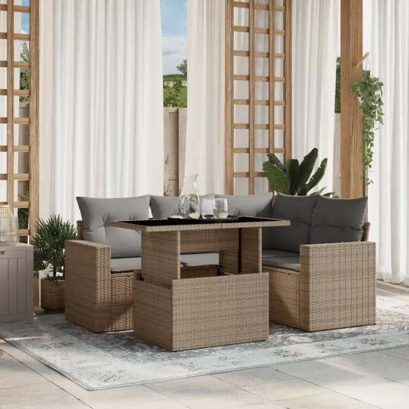 Tuinset met beige materiaal en gepoedercoat staal afmetingen - Tuinsets