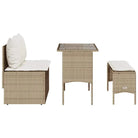 Tuinset met beige materiaal en gepoedercoat staal afmetingen - Tuinsets