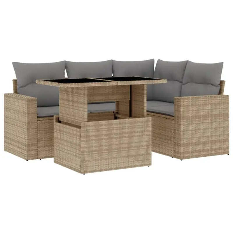 Tuinset met beige materiaal en gepoedercoat staal afmetingen - Tuinsets