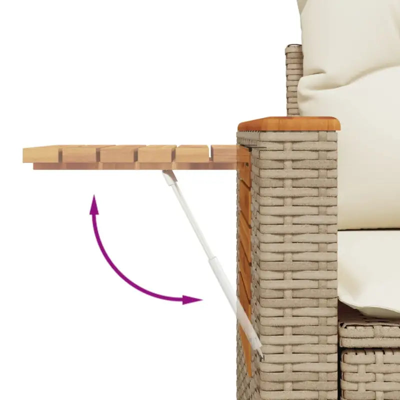 Tuinset met beige materiaal en gepoedercoat staal afmetingen - Tuinsets