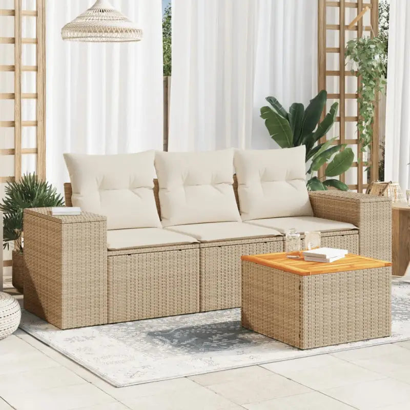 Tuinset met beige materiaal en gepoedercoat staal afmetingen - Tuinsets