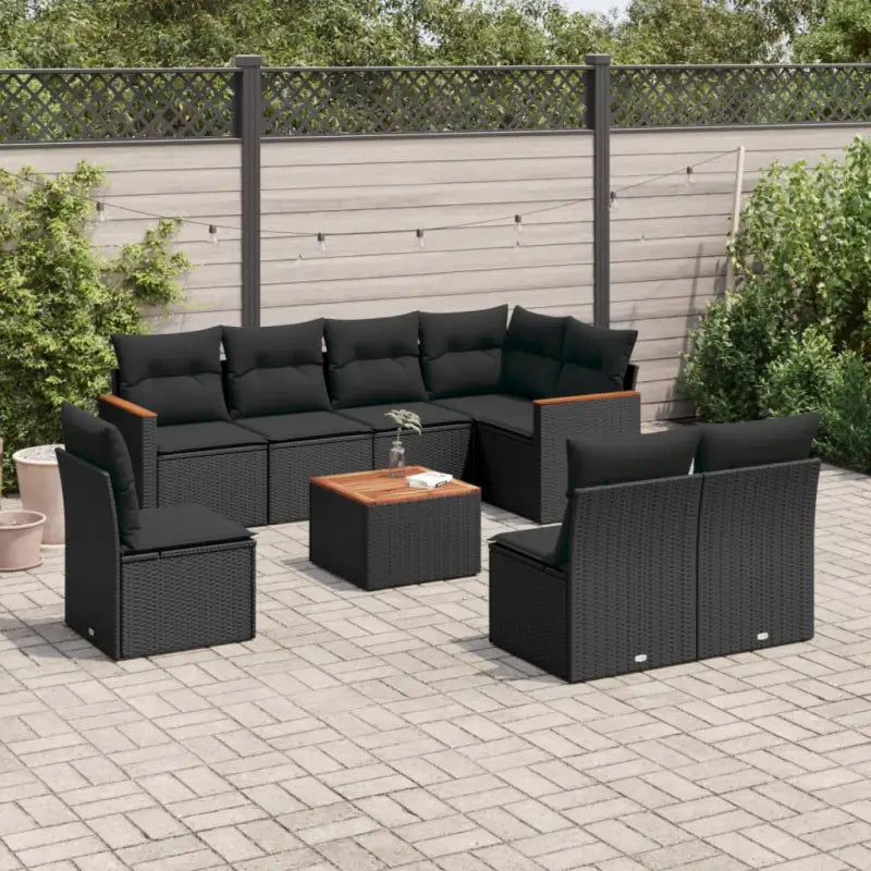 Tuinset met beige materiaal en gepoedercoat staal afmetingen - Zwart / Met tafel - Tuinsets