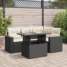 Tuinset met beige materiaal en gepoedercoat staal afmetingen - Zwart en crème / met opbergruimte - Tuinsets