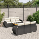 Tuinset met beige materiaal en gepoedercoat staal afmetingen - Zwart en crème - Tuinsets