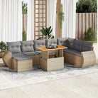 Tuinset met beige materiaal en gepoedercoat staal comfortabele loungeplek - Beige en grijs / met opbergruimte - Tuinsets