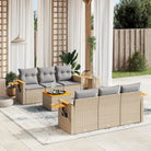 Tuinset met beige materiaal en gepoedercoat staal voor buiten loungeset - Beige en grijs - Tuinsets
