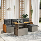 Tuinset met beige materiaal en gepoedercoat staal voor buiten ontspanning - Grijs / zonder opbergruimte - Tuinsets