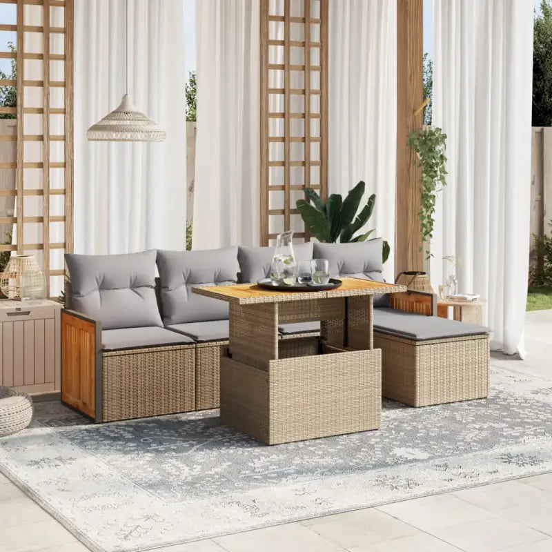 Tuinset met beige materiaal en gepoedercoat staal voor buiten ontspanning - Tuinsets
