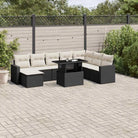Tuinset met beige materiaal en gepoedercoat staal voor buitengebruik - Zwart en crème / zonder opbergruimte - Tuinsets