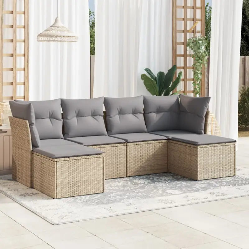 Tuinset met beige materiaal en gepoedercoat staal voor buitengebruik - Beige en grijs / Met tafel - Tuinsets