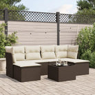 Tuinset met beige materiaal en gepoedercoat staal voor buitengebruik - Bruin en crème / Zonder tafel - Tuinsets