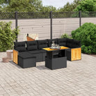 Tuinset met beige materiaal en gepoedercoat staal voor buitenplezier - Zwart / zonder opbergruimte - Tuinsets