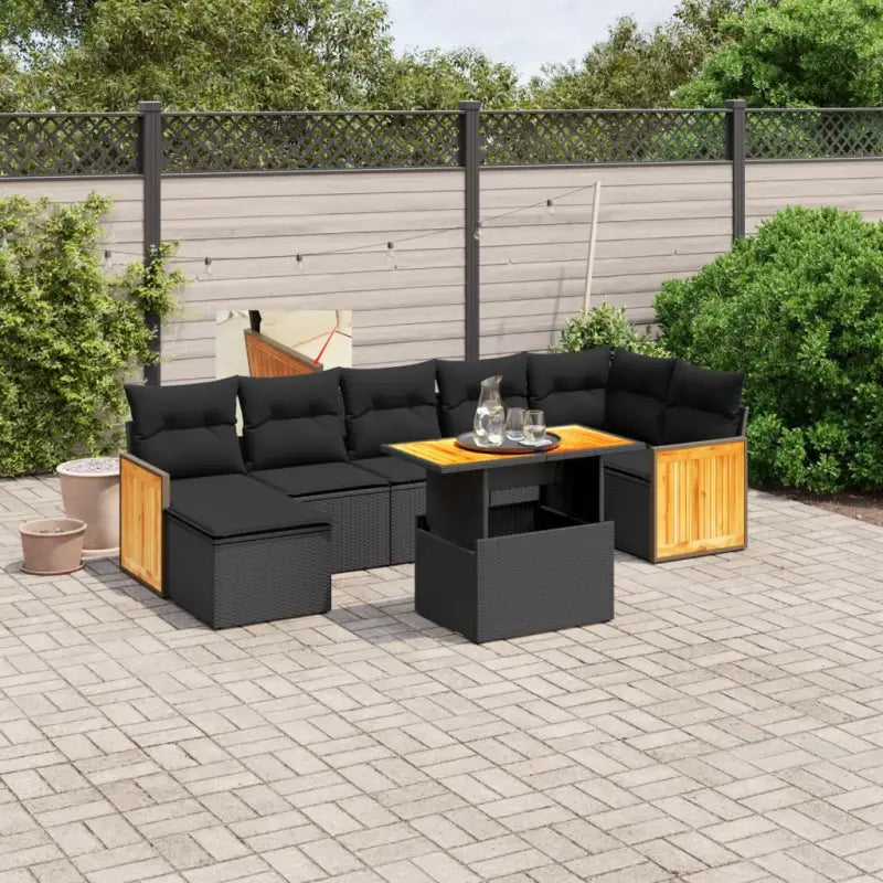 Tuinset met beige materiaal en gepoedercoat staal voor buitenplezier - Zwart / zonder opbergruimte - Tuinsets