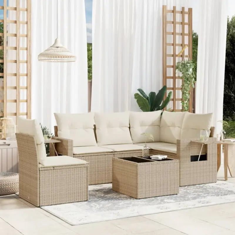 Tuinset met beige materiaal en gepoedercoat staal voor buitenplezier - beige en crèmekleurig / Met tafel - Tuinsets