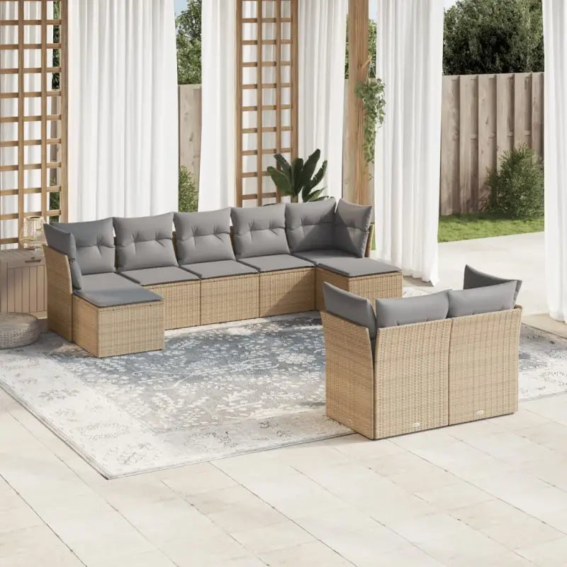 Tuinset met beige materiaal en gepoedercoat staal voor buitenplezier - Beige en grijs / Zonder tafel - Tuinsets