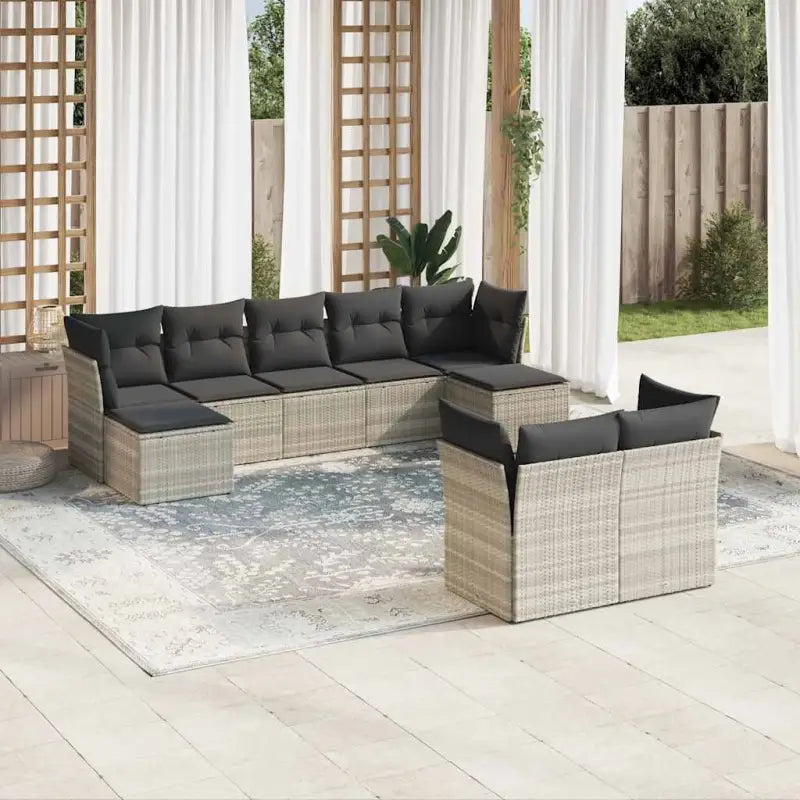 Tuinset met beige materiaal en gepoedercoat staal voor buitenplezier - Lichtgrijs / Zonder tafel - Tuinsets