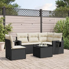 Tuinset met beige materiaal en gepoedercoat staal voor buitenplezier - Zwart en crème / Met tafel - Tuinsets
