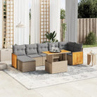 Tuinset met beige materiaal en gepoedercoat staal voor buitenplezier - Beige en grijs / zonder opbergruimte - Tuinsets