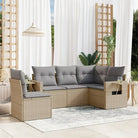 Tuinset met beige materiaal en gepoedercoat staal voor buitenplezier - Beige en grijs / Zonder tafel - Tuinsets