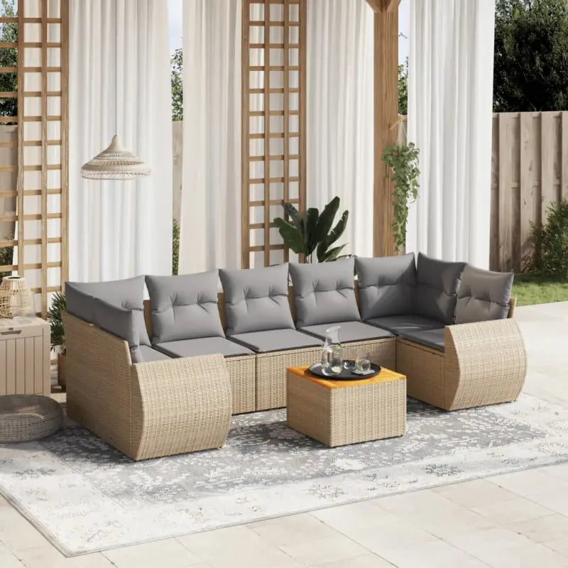 Tuinset met beige materiaal en gepoedercoat staal voor buitenplezier - Beige en grijs - Tuinsets