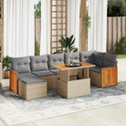 Tuinset met beige materiaal en gepoedercoat staal voor buitenplezier - Beige en grijs / met opbergruimte - Tuinsets