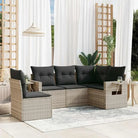 Tuinset met beige materiaal en gepoedercoat staal voor buitenplezier - Lichtgrijs / Zonder tafel - Tuinsets