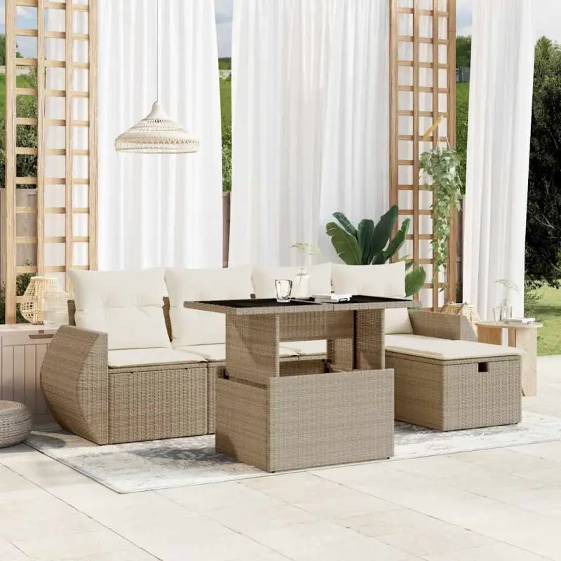 Tuinset met beige materiaal en gepoedercoat staal voor comfortabel buiten genieten - beige en crèmekleurig / zonder