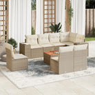 Tuinset met beige materiaal en gepoedercoat staal voor comfortabel buiten zitten - beige en crèmekleurig - Tuinsets