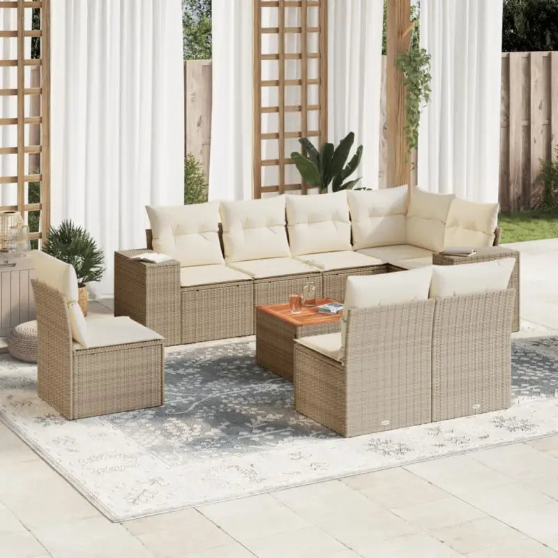 Tuinset met beige materiaal en gepoedercoat staal voor comfortabel buiten zitten - beige en crèmekleurig - Tuinsets