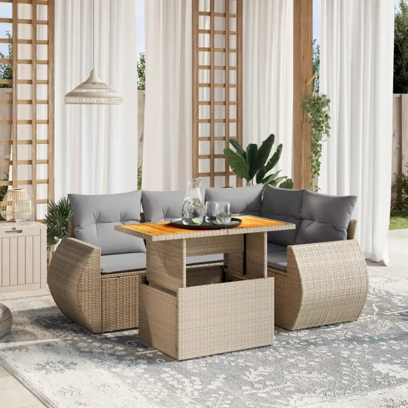Tuinset met beige materiaal en gepoedercoat staal voor comfortabel buitenleven - Tuinsets