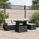 Tuinset met beige materiaal en gepoedercoat staal voor comfortabel buiten genieten - Zwart en crème / zonder