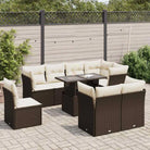 Tuinset met beige materiaal en gepoedercoat staal voor comfortabele buitenruimte - Bruin en crème / met opbergruimte